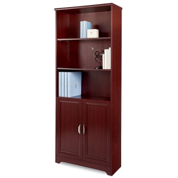 Realspace® Magellan Collection 5-Shelf Classic Cherry Bookcase With Doors
