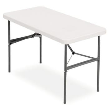 Realspace® Platinum Molded Plastic Top Folding Table 4 Foot W