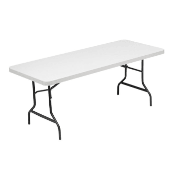 Realspace® Gray Molded Plastic Top Folding Table 6' W