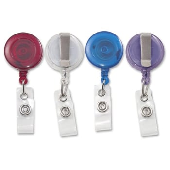 Advantus® Assorted Colors Retracting Id Card Reel With Belt Clip