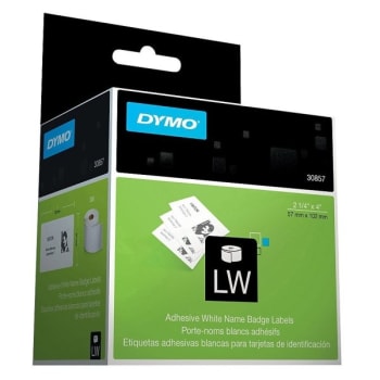 Image for DYMO® LabelWriter White Self-Adhesive Name Badge 2-1/4 x 4 Inch Package Of 250 from HD Supply
