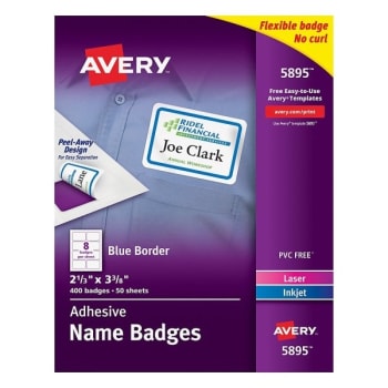Image for Avery® Blue Flexible Name Badge Label 2-1/3 x 3-3/8Inch, Package Of 400 from HD Supply