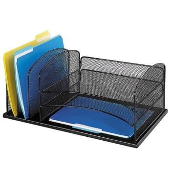 Image for SAFCO® Black Steel Horizontal Mesh Desk Organizer from HD Supply