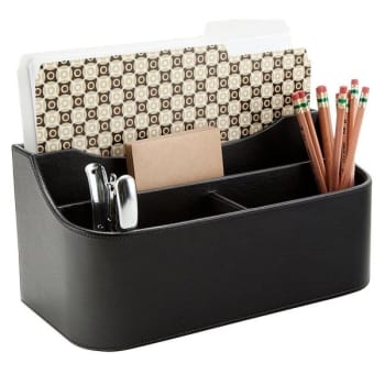 Image for See Jane Work® Black Faux Leather Desk Valet from HD Supply