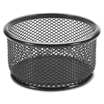 Image for Lorell® Steel Mesh Round Paper Clip Holder, Black, 3-7/8" Diameter from HD Supply