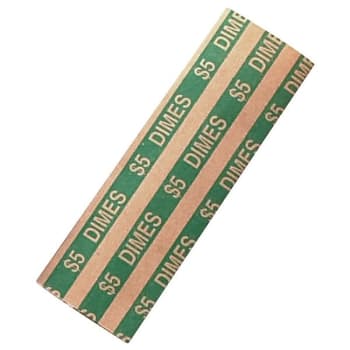Image for Mmf™ Industries 5 Dollar Dime Flat Tubular Coin Wrapper, Green, Package Of 1000 from HD Supply