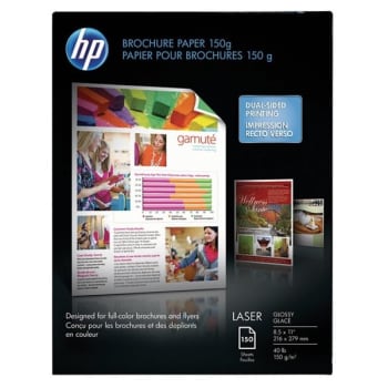 Image for HP White Glossy Color Laser Brochure Paper, Package Of 150 from HD Supply