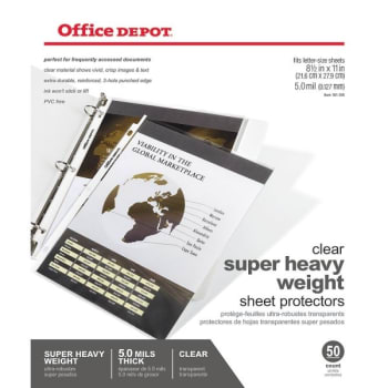 Image for Office Depot® Clear Super Heavyweight Sheet Protector, Package Of 50 from HD Supply