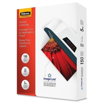 Image for Fellowes® 5 Mil Clear Glossy Laminating Pouches, Package Of 150 from HD Supply