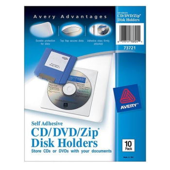 Image for Avery® Clear Self-Adhesive CD/DVD/Zip Disk Pocket, Package Of 10 from HD Supply