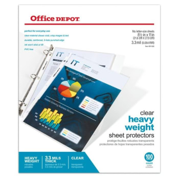Image for Office Depot® Clear Heavyweight Sheet Protector 8 1/2 X 11inch, Package Of 100 from HD Supply