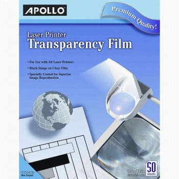 Image for Apollo® Clear Laser Printer Transparency Film 8-1/2 x 11Inch, Package Of 50 from HD Supply