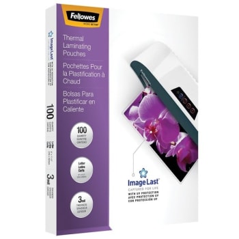 Image for Fellowes® 3 Mil Clear UV Protection ImageLast Laminating Pouches, Package Of 100 from HD Supply