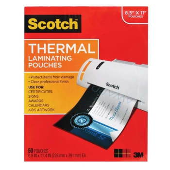 Image for Scotch® 3 Mil Clear Thermal Laminating Pouches, Package Of 12 from HD Supply