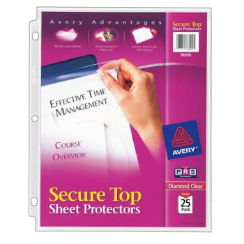 Image for Avery® Diamond Clear Super Heavyweight Secure-Top Sheet Protector Package Of 25 from HD Supply