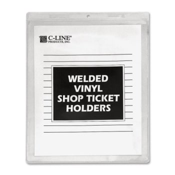 C-Line® Clear Vinyl Shop Seal Ticket Holder 9 x 12Inch, Package Of 50