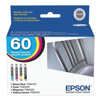 Image for Epson® 60 DURABrite Black Ink Cartridge, Package Of 4 from HD Supply