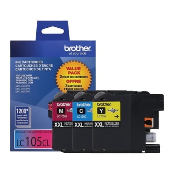 Image for Brother® LC105 Cyan High-Yield Color Ink Cartridge, Package Of 3 from HD Supply