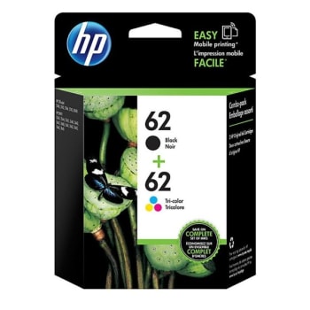Image for HP 62 Black/Tricolor Ink Cartridge, Package Of 2 from HD Supply