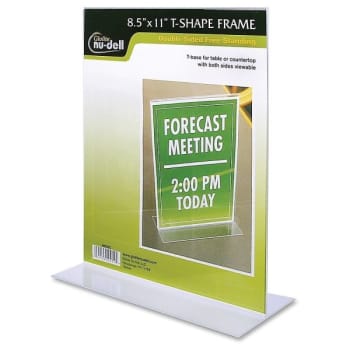 Nu-Dell™ Clear Acrylic Standing Sign Holder, 8.5" x 11"