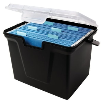 Image for Office Depot® Black/Clear 30% Recycled Portable Storage File Box from HD Supply
