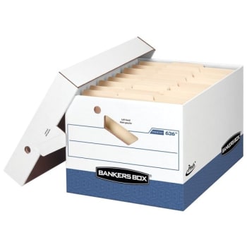 Image for Bankers Box® Presto White/blue Letter/legal Storage Box from HD Supply