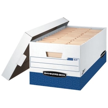 Image for Bankers Box® Presto White/Blue 60% Recycled Storage Box from HD Supply