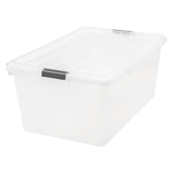 Iris® 68 Qt Clear Buckle-Down Plastic Storage Box