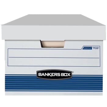 Image for Bankers Box® Stor/file White/blue 65% Recycled Storage Box, Package Of 4 from HD Supply