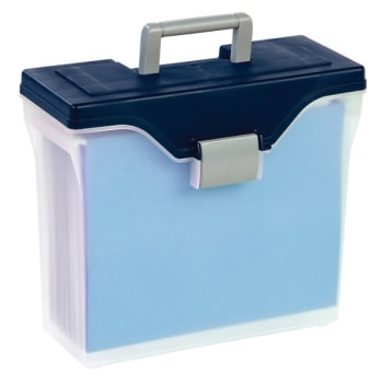 Image for Office Depot® Clear/blue Small Mobile File Box from HD Supply