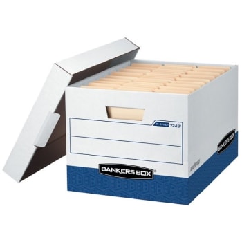 Image for Bankers Box® R-Kive White/blue 60% Recycled Storage Box, Case Of 12 from HD Supply
