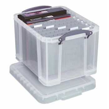 Image for Really Useful Boxes® 32 Liter Clear Plastic Storage Box from HD Supply