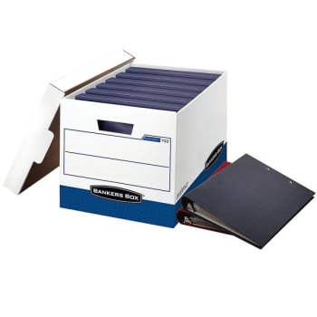 Image for Bankers Box® Stor/file Fastfold Blue/white Ring Binder Box, Case Of 12 from HD Supply