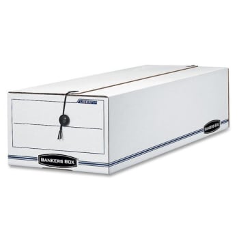 Image for Bankers Box® White/Blue 65% Recycled Storage Box, Case Of 12 from HD Supply