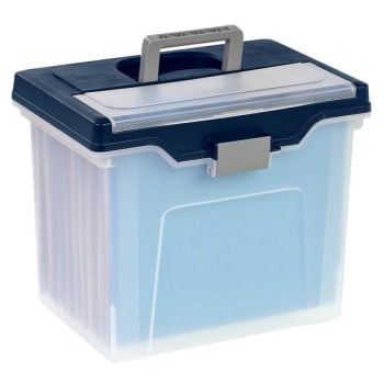 Image for Office Depot® Clear/blue Large Mobile File Box from HD Supply