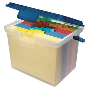 Image for Office Depot® Clear/navy Blue Portable File Box from HD Supply