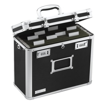 Image for Vaultz® Black Polyvinyl Chloride Locking File Tote from HD Supply