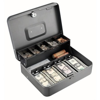 Image for Steelmaster® 10-Compartment Gray Steel Tiered Tray Cash Box from HD Supply