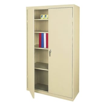 Realspace® Putty Steel 4 Adjustable Shelf Storage Cabinet 72 x 36 x 18Inch