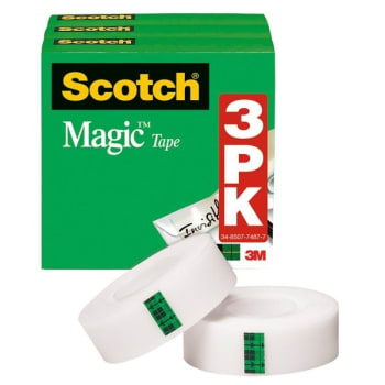 Scotch® Magic™ Clear Invisible Tape 1/2" x 108', Package Of 3