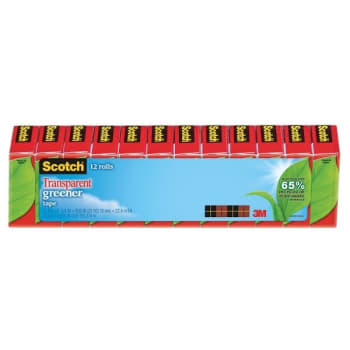 Scotch® Transparent Greener Tape 3/4" X 75', Package Of 12