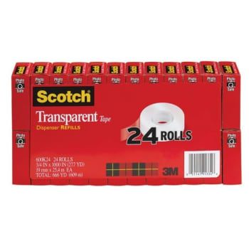 Scotch® Transparent Tape 3/4" X 83.3', Package Of 24