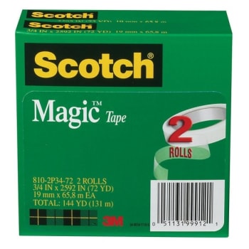 Image for Scotch® Magic™ 810 Clear Invisible Tape 3/4" X 216', Package Of 2 from HD Supply