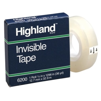3m Highland™ 3m 6200 Invisible Tape 1/2" X 108'