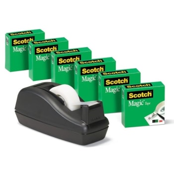 Scotch® Magic™ Tape With Deluxe Dispenser 3/4" x 83.3', Package Of 6