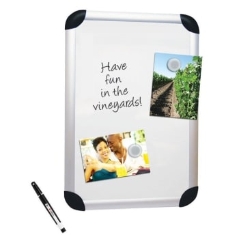 Foray® White Mini Magnetic Dry-Erase Board 11 x 17Inch With Aluminum Frame