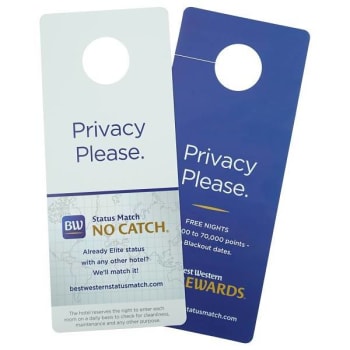 Image for Best Western Rewards Hanging Privacy/service Requested Signage (100-Case) from HD Supply