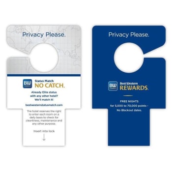 Image for Best Western Rewards Electronic Privacy/service Signage (100-Case) from HD Supply