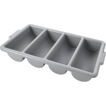 Image for Rubbermaid 4-Compartment Plastic Cutlery Bin (Gray) (12-Pack) from HD Supply