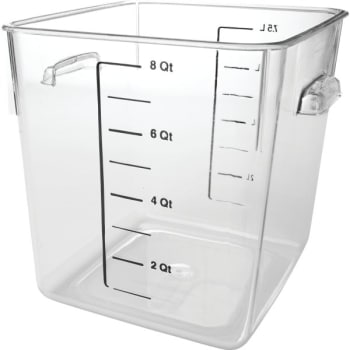 Rubbermaid 8 Qt Polycarbonate Square Food Storage Container w/ Liter (6-Pack)
